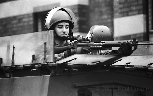© Copyright Paul Crispin - photograph of British soldiers in Belfast during 1986