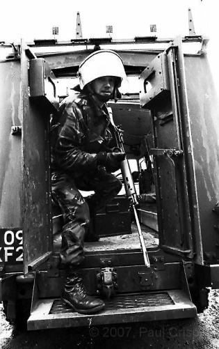 © Copyright Paul Crispin - photograph of British soldiers in Belfast during 1986