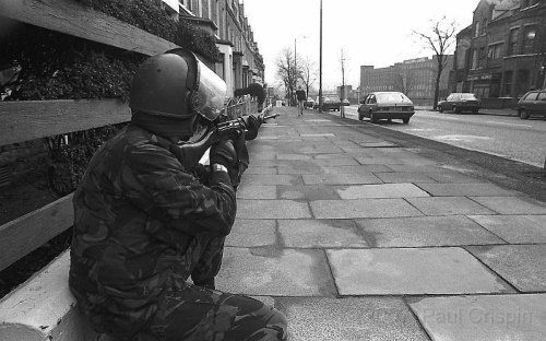 © Copyright Paul Crispin - photograph of British soldiers in Belfast during 1986