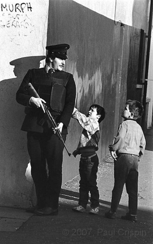 © Copyright Paul Crispin - photograph of British soldiers in Belfast during 1986