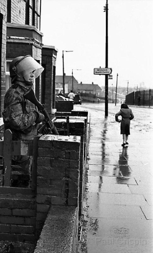 © Copyright Paul Crispin - photograph of British soldiers in Belfast during 1986