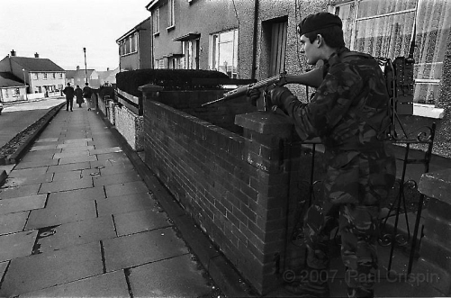 © Copyright Paul Crispin - photograph of British soldiers in Belfast during 1986