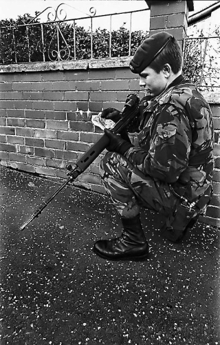 © Copyright Paul Crispin - photograph of British soldiers in Belfast during 1986