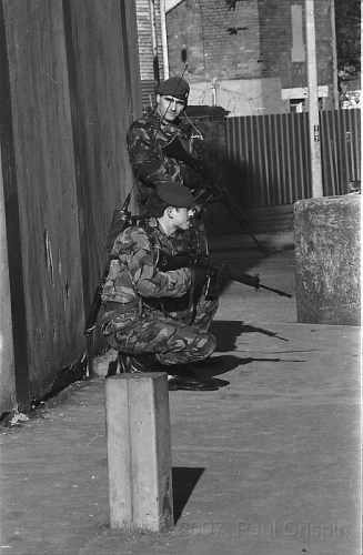 © Copyright Paul Crispin - photograph of British soldiers in Belfast during 1986