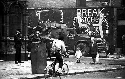 © Copyright Paul Crispin - photograph of British soldiers in Belfast during 1986