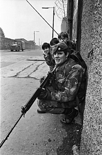 © Copyright Paul Crispin - photograph of British soldiers in Belfast during 1986