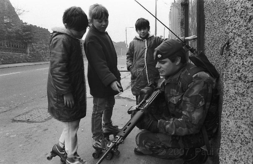 © Copyright Paul Crispin - photograph of British soldiers in Belfast during 1986