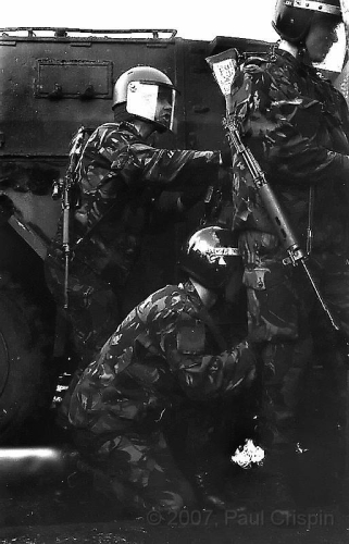 © Copyright Paul Crispin - photograph of British soldiers in Belfast during 1986