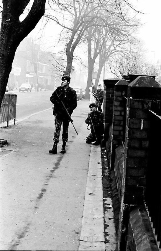 © Copyright Paul Crispin - photograph of British soldiers in Belfast during 1986