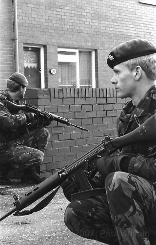 © Copyright Paul Crispin - photograph of British soldiers in Belfast during 1986