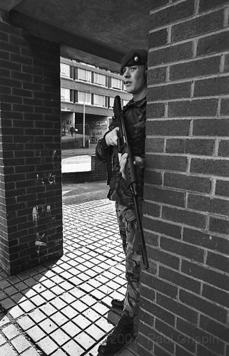 © Copyright Paul Crispin - photograph of British soldiers in Belfast during 1986