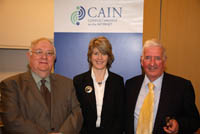 Tom Fraser, Gillian Robinson, and Sir Kenneth Bloomfield